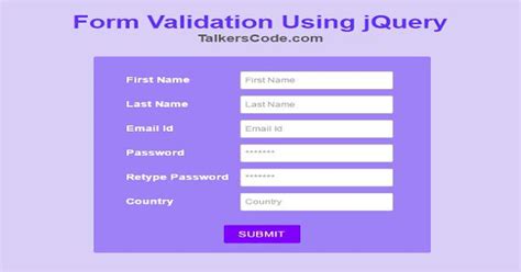 Form Validation Using jQuery