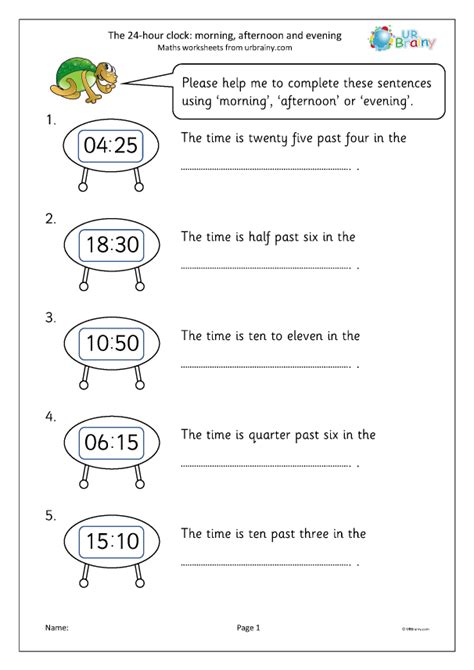 The 24 hour clock: morning afternoon and evening - Measuring and Time ...