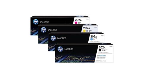 HP 202A Laserjet Toner Cartridge set of 4 colors (Black,Cyan,Yellow ...