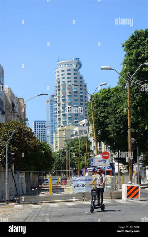 Construction of the Light Rail Purple line on Ben Yehuda street in Tel ...