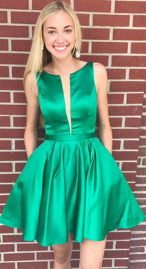 Simple Mini Green Homecoming Dresses Cheap A Line Junior Homecoming Dress ARD1559 | Simple ...