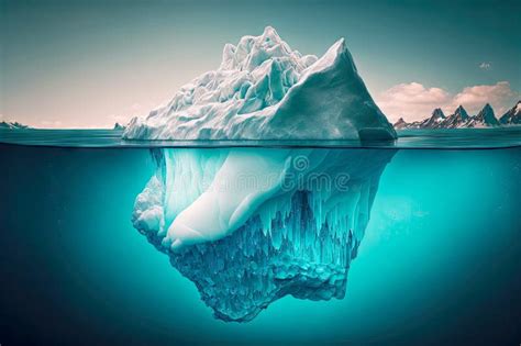 Large Floating Iceberg with Melted Underwater Part Stock Illustration ...