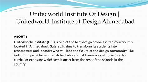 Unitedworld Institute Of Design | Unitedworld Institute of Design ...