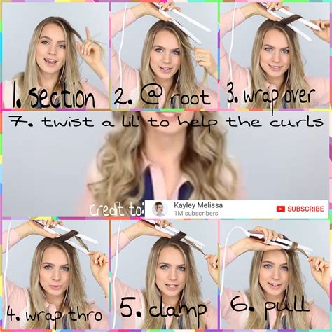 Flat Iron Waves or Curls Step-By-Step. Credit to Kayley Melissa on YouTube: https://youtu.be ...