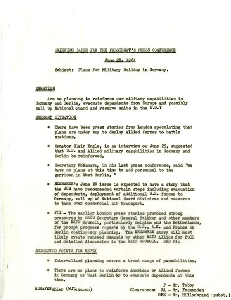 6-28-61 Briefing Paper | JFK Library