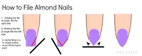 How to File Almond Nails | Almond nails, Almond shape nails, Nail shapes