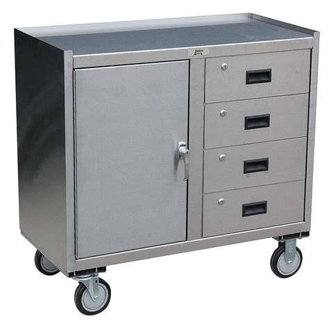 JAMCO Mobile Cabinet Workbench, Stainless Steel, 27 in Depth, 34 in Height, 37 in Width - 16D042 ...