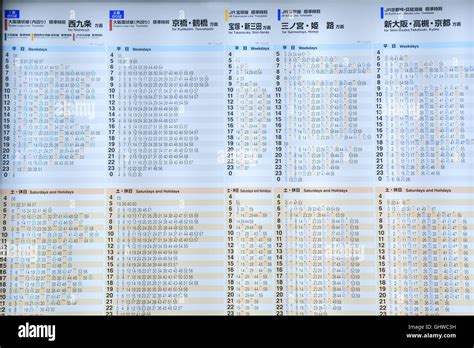 JR train timetable. JR Japan Railways operate extensive train services all over Japan Stock ...