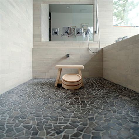 Glazed Grey Stone Mosaic Tile Shower Floor - Tilehub