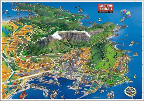 Cape-Town-Birds-Eye-View-Map - Languages Of The World