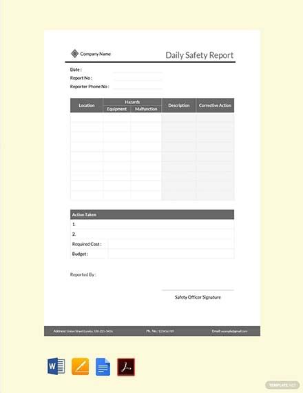 Safety Report Templates - 27+ Free Word, PDF, Apple Pages Format ...