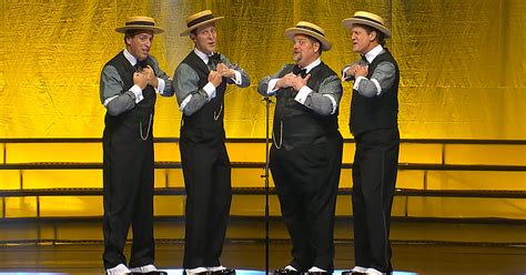 Barbershop quartet sings Acappella medley of famous pop songs – Madly Odd!