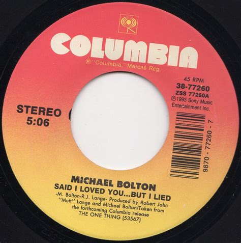 Michael Bolton - Said I Loved You...But I Lied (1993, Vinyl) | Discogs