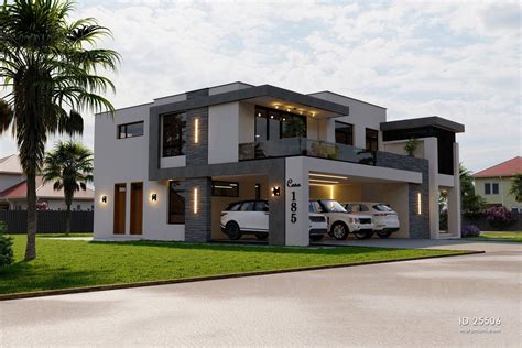 Modern 5 Bedroom Double Storey House - ID 25506 - House Plans by Maramani