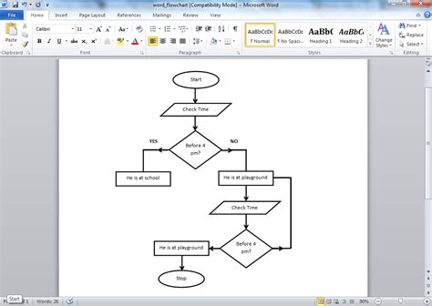 How To Draw A Process Flow Chart In Word - Design Talk