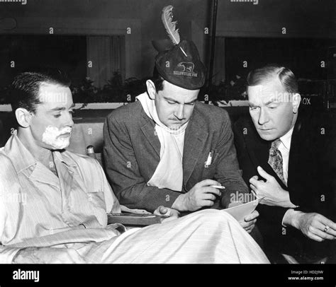 Preston Sturges with Henry Fonda, William Demarest studying the script ...