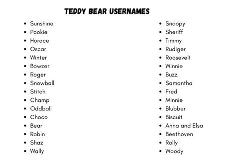 Teddy Bear Usernames: 180+ Cute Names Ideas For Your Teddy Bear | Name ...