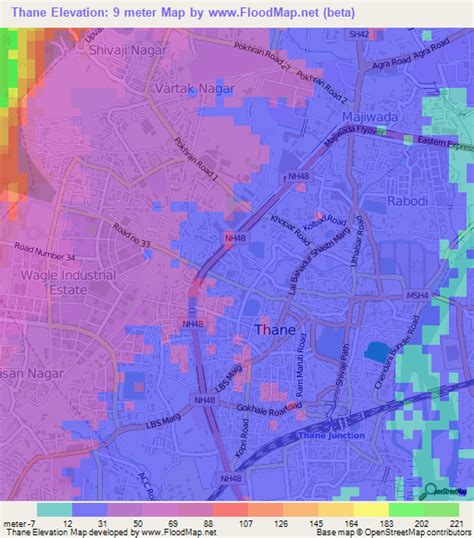 Elevation of Thane,India Elevation Map, Topography, Contour