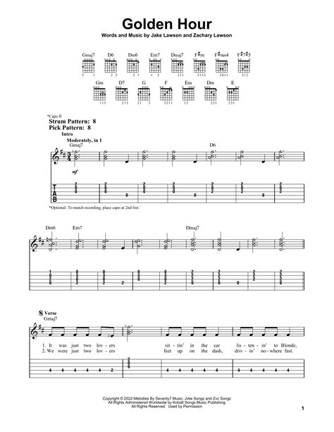 Golden Hour by Jvke - Easy Guitar Tab - Guitar Instructor