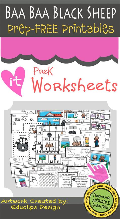 baa baa black sheep prep - free printables pack