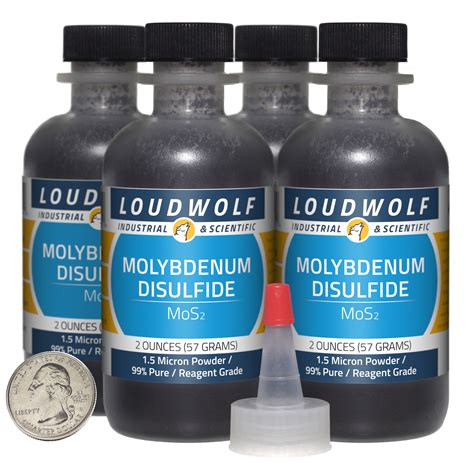 Molybdenum Disulfide / 8 Oz / 4 Bottles / 99% Reagent Grade / 1.5 ...