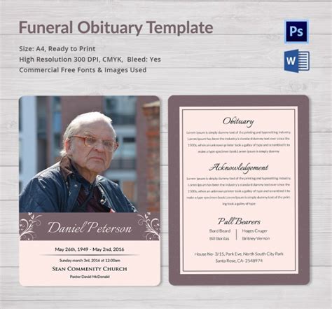 Sample obituary template - jesry