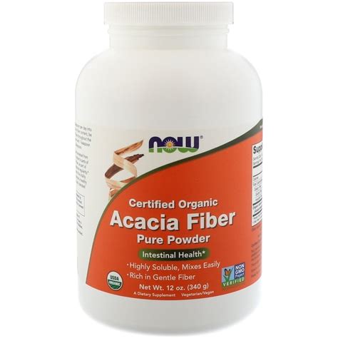 Acacia Fiber Powder (Certified Organic), 340g - Now Foods ...