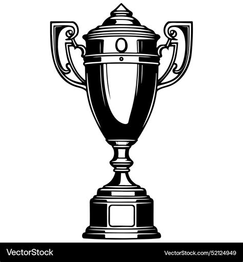 Cartoon trophy engraving drawing of black Vector Image