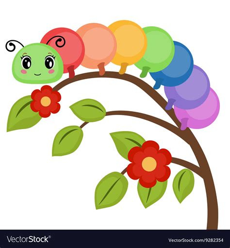 Funny colorful caterpillar Royalty Free Vector Image