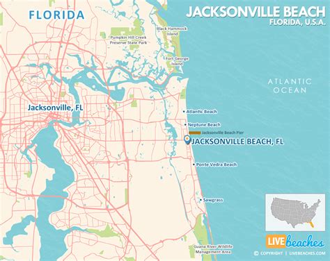 Map of Jacksonville Beach, Florida - Live Beaches