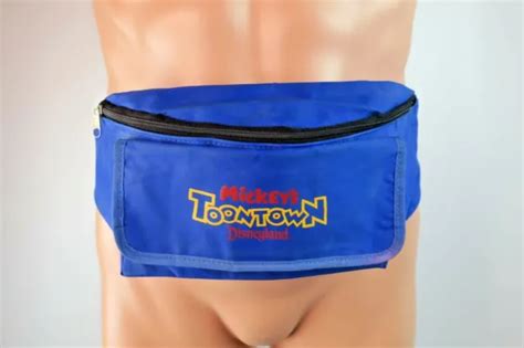 DISNEY MICKEY'S TOON Town Fanny Pack Disneyland VTG Two Zipper Pockets ...