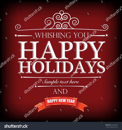 Happy Holidays And Happy New Year Vector Illustration - 492620872 ...