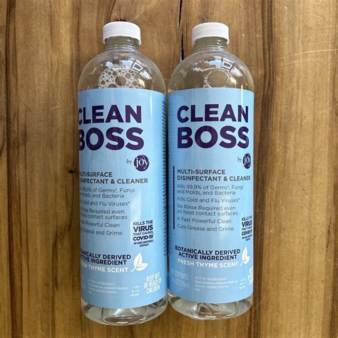 2 CLEAN BOSS by Joy Multi-surface Disinfectant Cleaner 24 oz Fresh Thyme Scentx2 - International ...