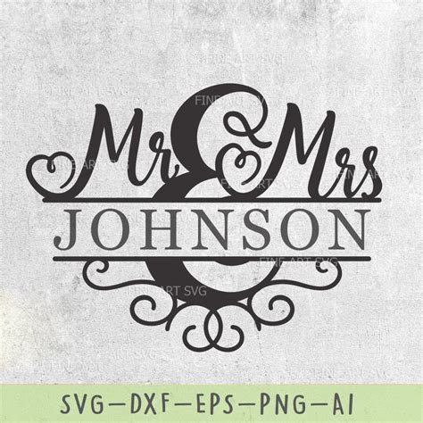 Mr and Mrs Svg Design Wedding Svg Mr and Mrs Split Monogram - Etsy