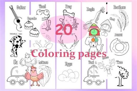 Coloring Sheets Word 20 Animal Frog Car Graphic by 988 studio Jay · Creative Fabrica