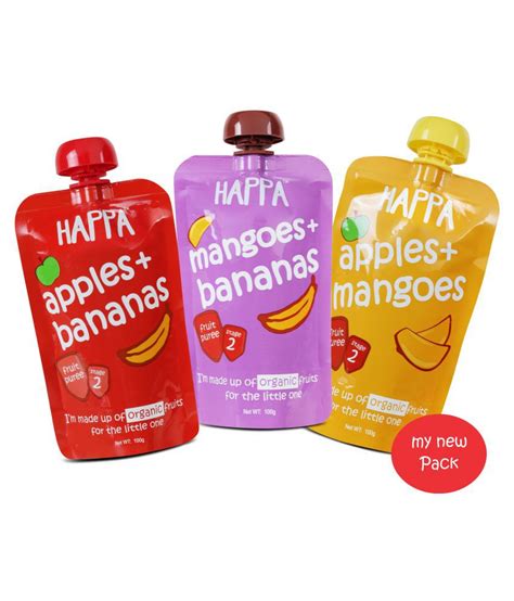 Happa Organic Baby Food Puree 300 gm Pack of 3: Buy Happa Organic Baby ...