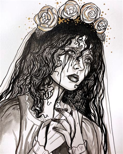 Jlaus Folklore 2020 - La Llorona This is a print of an original pen and ...