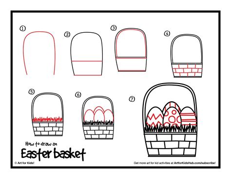 Basket Drawing Step By Step : Directed Drawing..easter Basket In 2020 | Bodaswasuas