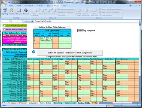 Excel 24 Hour Shift Schedule Template | Master Template