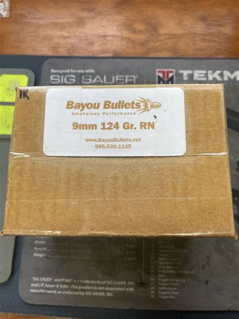 SOLD: - Bayou Bullets Hi Tec Coated, New in Box, box of 1K 9mm 124 RN ...