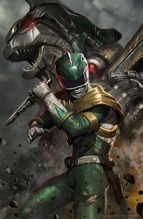 Green Ranger & Dragonzord by Carlos Dattoli : r/powerrangers