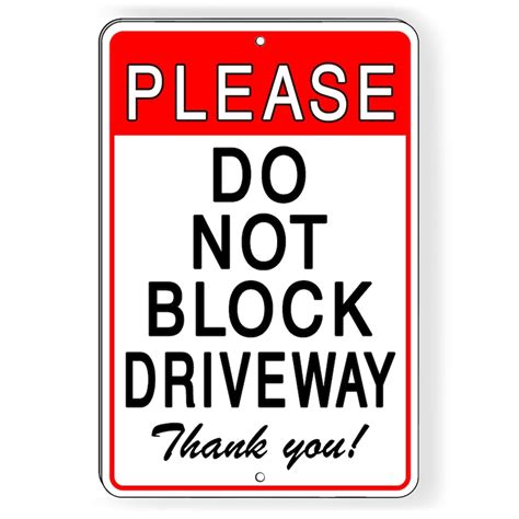 Please Do Not Block Driveway Metal Sign/ Magnetic Sign / Decal - Etsy