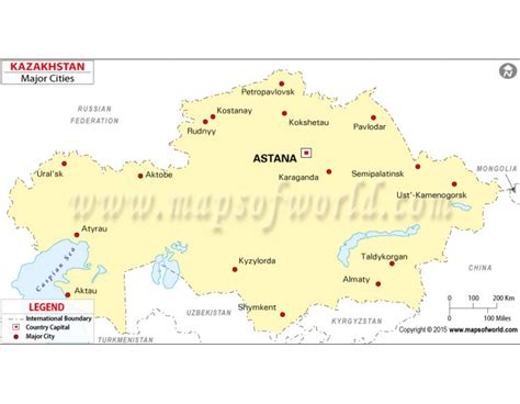 Buy Kazakhstan Map with Cities