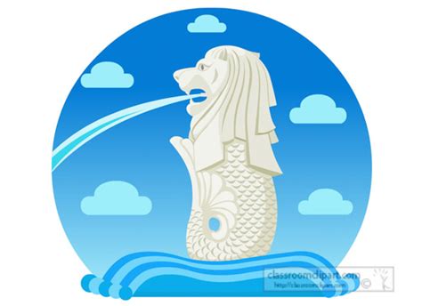 Asia Clipart - merlion-fountain-lions-head-mythical-creature-singapore ...