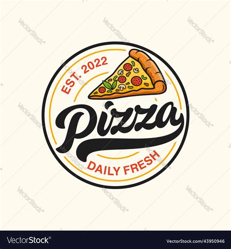 Pizzeria emblem on blackboard pizza logo Vector Image