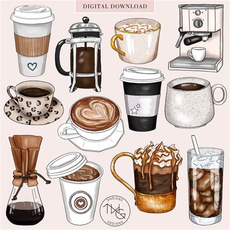 Coffee Love Vol. 2 Clipart Collection | Coffee love, Art bundle, Clip art