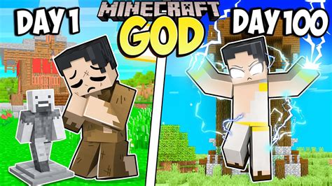 I Survived 100 Days as a GOD in Minecraft - YouTube