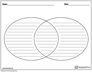 Graphic Organizer Templates - Venn Diagram by Storyboard That | TpT
