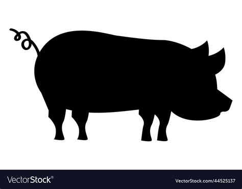 Pork silhouette farm animal Royalty Free Vector Image