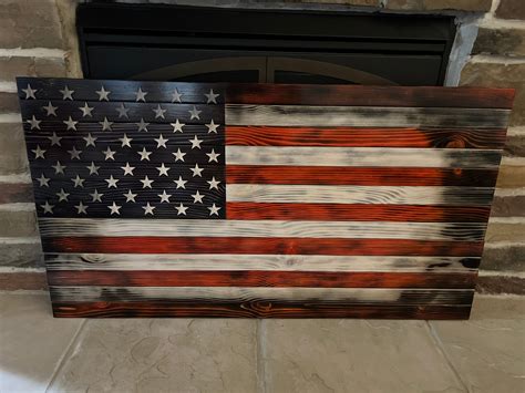 Rustic Wood American Flag Rustic American Flag Charred American Flag ...